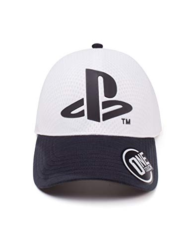 Difuzed Sony Playstation Logo Curved Bill Cap Gorra de bisbol, Blanco (White White), Talla única Unisex Adulto
