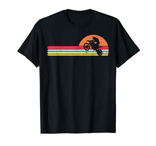 Dirt Bike Motocross Sunset Retro Track Racing Riding Gift Camiseta