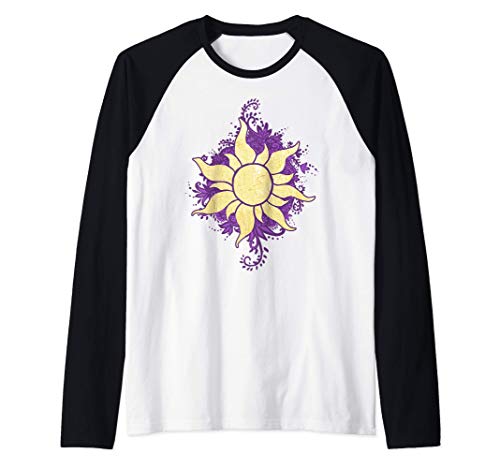Disney Tangled Gold Sun Doodle Pendant Camiseta Manga Raglan