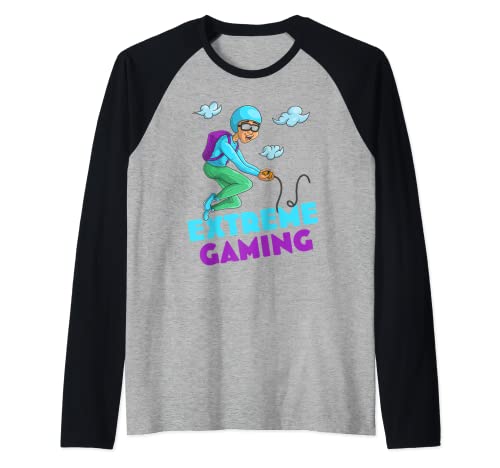 Divertidos Gamers Cosas Extreme Gaming Gratis Falling Youth Boys Camiseta Manga Raglan