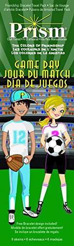 DMC Prism Friendship Bracelet juego de accesorios para diseñar Game Day + juego de bobinas de incluye Minerva Crafts Craft guía