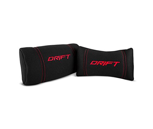 Drift DR100BR - Silla Gaming profesional, tela, reposabrazos 2D, piston clase 4, asiento basculante, altura regulable, respaldo reclinable, cojines lumbar y cervical, color negro/rojo