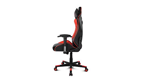 Drift DR85BR - Silla Gaming Profesional, polipiel, reposabrazos 2D, piston clase 4, asiento basculable, altura regulable, respaldo reclinable, cojines lumbar y cervical, color negro/rojo