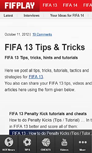 EA Sports FIFA 13 Tips and Tricks Android App