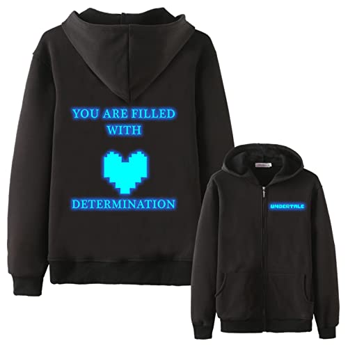 East-hai-buy Sudadera con Capucha Luminosa Undertale, Sudadera con Capucha Informal de Anime Informal para Hombres y Mujeres, Chaqueta con Cremallera Undertale Toriel-Sans