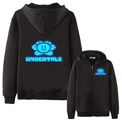 East-hai-buy Sudadera con Capucha Luminosa Undertale, Sudadera con Capucha Informal de Anime Informal para Hombres y Mujeres, Chaqueta con Cremallera Undertale Toriel-Sans