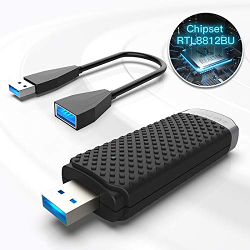 EDUP LOVE M-1200AR Adaptador WiFi USB 3.0 AC1300Mbps para PC, Adaptador de Red inalámbrico de Banda Dual 5GHz 2.4GHz para Mac OS 10.6-10.15, Windows XP,10,8.1,7, Vista