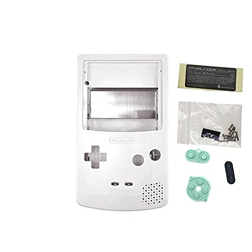 Einuz Nueva carcasa personalizada para GameBoy Color GBC IPS V3 LCD Laminated Screen Kits con almohadillas conductoras de goma (blanco)