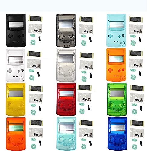 Einuz Nueva carcasa personalizada para GameBoy Color GBC IPS V3 LCD Laminated Screen Kits con almohadillas conductoras de goma (blanco)
