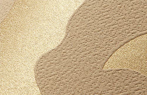 Embossed Wallpaper Roll, 3D Waterproof Leaf Pattern Wallpaper Fleece Wall Paper for Living Room Bedroom 0.53m(20.8")—10m(32.8') (Gold)