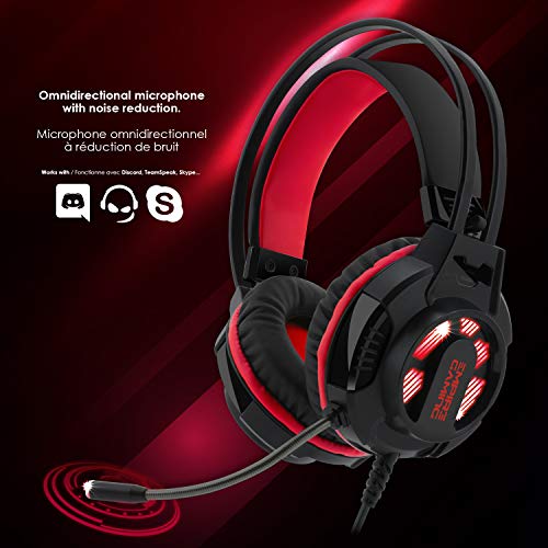 EMPIRE GAMING - Auriculares Gaming con Micrófono Flexible H400 – Juegos PC, PS4, XBOX, Nintendo Switch – Control por cable