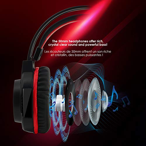 EMPIRE GAMING - Auriculares Gaming con Micrófono Flexible H400 – Juegos PC, PS4, XBOX, Nintendo Switch – Control por cable