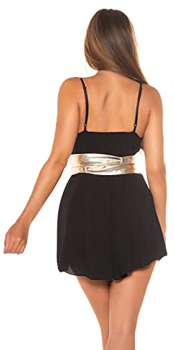Envuelto con cuello en V y tirantes para verano, Negro , Talla única