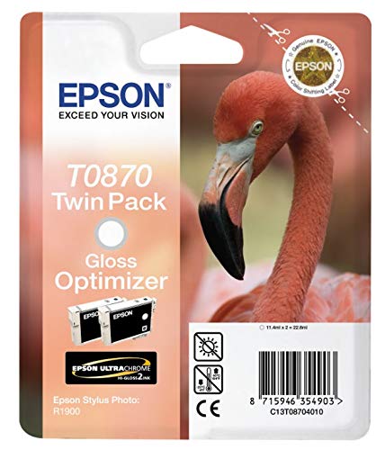 Epson Cartucho T0870 Optimizador de Brillo - Cartucho de Tinta para impresoras (Inyección de Tinta, 142 mm, 112 mm, 40 mm, 90 g, Stylus Photo R1900)