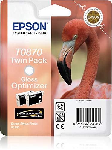 Epson Cartucho T0870 Optimizador de Brillo - Cartucho de Tinta para impresoras (Inyección de Tinta, 142 mm, 112 mm, 40 mm, 90 g, Stylus Photo R1900)