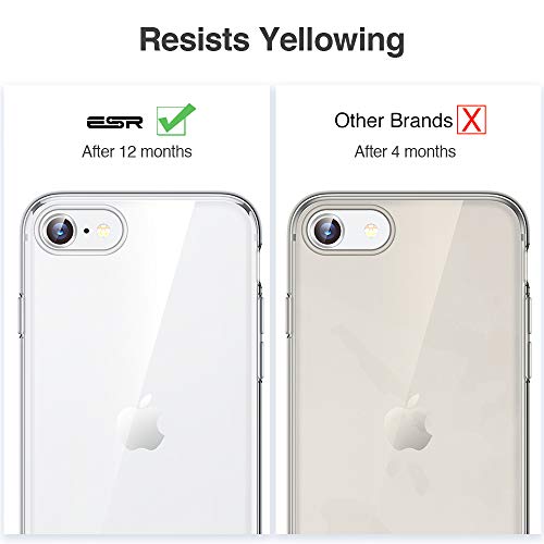 ESR Funda TPU para iPhone SE 2020/8/7 4.7'', Anti-amarillea y Anti-Arañazos, Carcasa Silicona HD Claro Híbrido, Esquinas con Absorción de Golpes, Transparente