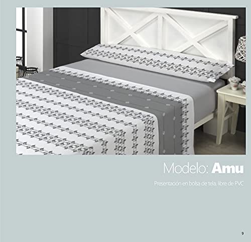 Estoronline Juego Sábanas PC 50/50 Poliéster/Algodon Resistencia- Hipoalergénicas, antiácaros e higiénicas - Tacto Agradable - (135, AMU)