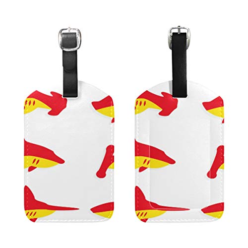 Etiquetas para Equipaje con diseño de tiburón Rojo y Naranja de Deziro