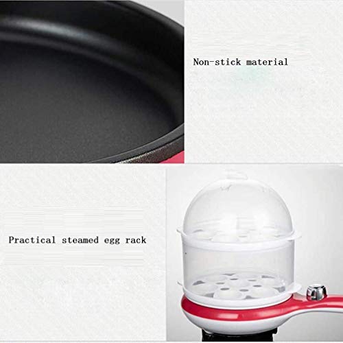Eummit - Huevo para cocinar al vapor de doble capa multifunción, para huevos, apagado automático, sartén para freír, máquina de desayuno, 3 en 1, caldera de huevos eléctrica