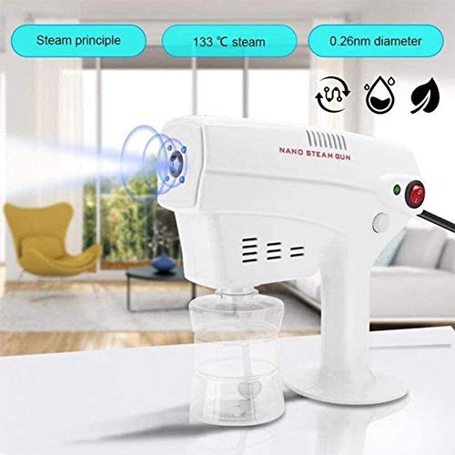 EW&HU Esterilización de jardín Nano Steam Handheld Electric Recargable Atomizador Nano Atomizador Pulverizador Portátil Portátil Niebla electrostática Recargable, Pistola de rezo