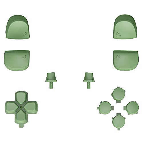 eXtremeRate Botones para PS5 Mando Teclas de Repuesto para Playstation 5 Botón de D-Pad R1 L1 R2 L2 Gatillos Share Options Acción Botones Completos para PS5 Control BDM-010 Modelo(Matcha Verde)