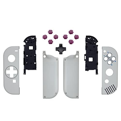 eXtremeRate Carcasa D-Pad Versión con ABXY Drecctión Botones para Nintendo Switch Joy-con OLED Funda de Agarre Reemplazo para Nintendo Switch No Incluye Carcasa de Consola(Clásico 1989 GB DMG-01)