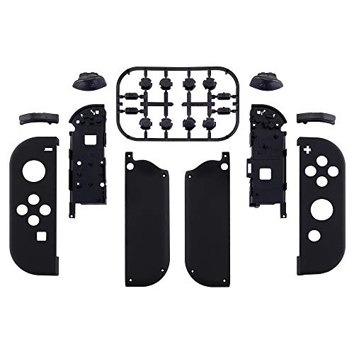 eXtremeRate Carcasa Joy-con para Nintendo Switch OLED Funda de Agarre Reemplazo Shell de Bricolaje con Botón Completo para Nintendo Switch Joycons OLED No Incluye Carcasa de Consola(Negro)