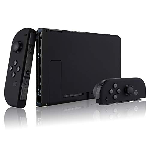 eXtremeRate Carcasa para Nintendo Switch,Funda Completa para Nintendo Switch Consola Joy-con Control Shell de Bricolaje reemplazable con Botón Completo (Negro)