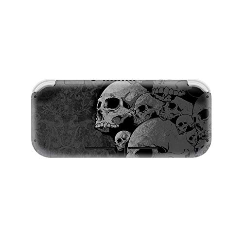 eXtremeRate - Juego Completo de Adhesivos para Nintendo Switch Lite/NSL Console, diseño de Calavera Gris