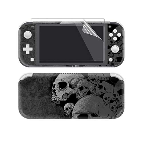 eXtremeRate - Juego Completo de Adhesivos para Nintendo Switch Lite/NSL Console, diseño de Calavera Gris