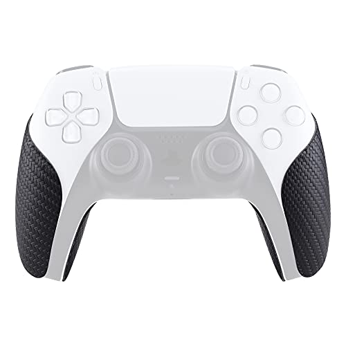 eXtremeRate PlayVital Pegatina para PS5 Aadhesivo de Silicona Antideslizante Piel de Goma para PS5 Control Protector con Textura Pegatina de Agarre para Playstation 5 Mando(Fibra de Carbono)