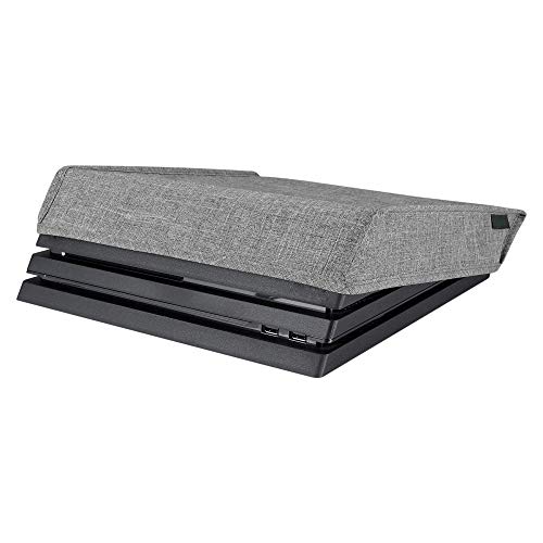 eXtremeRate Prueba de Polvo para PS4 Consola Funda Cubierta Protectora Horizontal Diseño de Doble Capa Forro Corte Preciso Fácil de Acceso los Cables Guardapolvo para Playstation 4 Pro Consola(Gris)