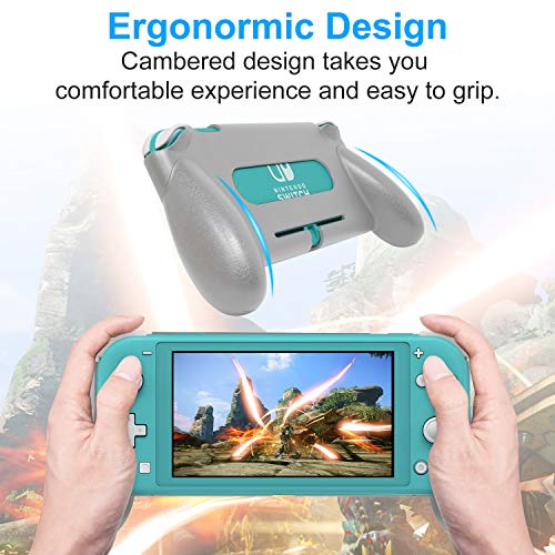 FASTSNAIL Agarre de mano para Nintendo Switch Lite, Comfort Grip Funda de agarre para Switch Lite - Gris