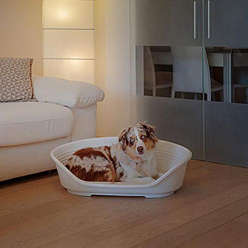 Ferplast Siesta Deluxe Plastic Kennel for Dogs and Cats Cama Perros 8 Gris, 82 X 59.5 X H 25 cm