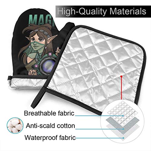 FGHJY Magic Dispelled Ying Paladins - Mitones de horno y agarraderas Guantes de cocina resistentes al calor Guantes de cocina