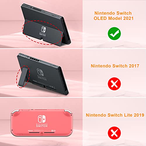 Fintie Funda de Silicona Compatible con Nintendo Switch OLED (2021) con 3 Ranuras para Tarjetas de Juego - Suave Antichoque Antideslizante, Rojo