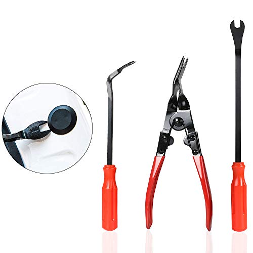 flintronic Herramientas Desmontar, 27PCS Nilón Desmontaje/Eliminación Kit para Desmontar el Salpicadero Radio, Audio Vehículo Interior Recubrimiento Desmontaje (Rojo)