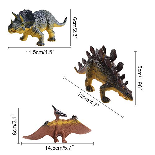 FOGAWA 6Pz Juguete Dinosaurio de Plástico para 3 Años Dinosaurios Jurassic World con Indominus Rex Juguetes de Figuras de Dinosaurios Realistas para Niños Educación Infantil Regalo de Cumpleaños