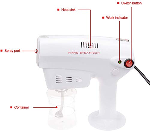 Fogger Machine Desinfección Nano Steam Gun,Nano Hair Steam Gun,Nano Steam Gun,Máquina SPA Humidificador,para El Hogar Desinfección Oficina 300Ml