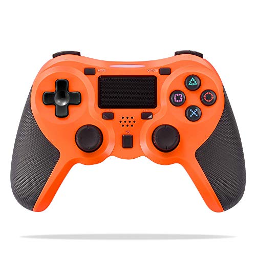 FONCBIEN Controlador Inalámbrico Playstation4, Controlador Inalámbrico Gamepads Manija del Juego Joypad con Los Botones De Activación Playstation 4 y Windows (Orange)