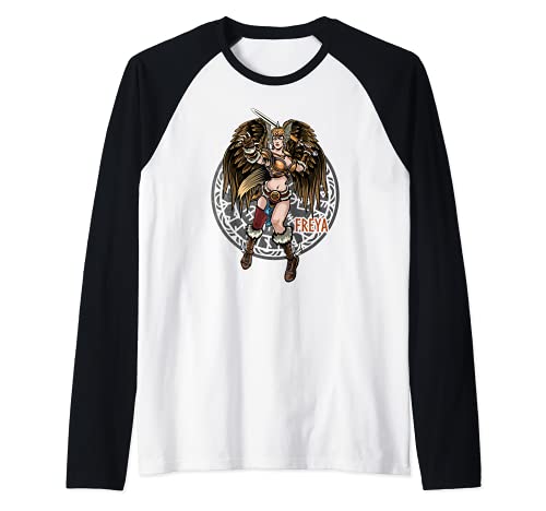 Freya Mitología nórdica Viking Valkyrie Diosa nórdica Camiseta Manga Raglan