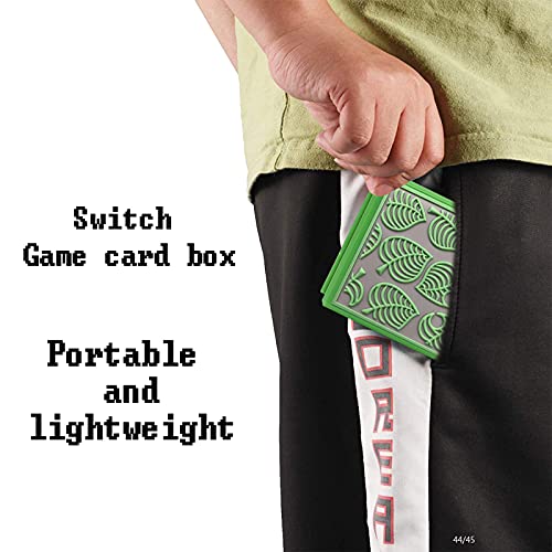 Funda de Juego-Compatible para Nintendo Switch Compatible con 12 Ranuras para Almacenamiento de Tarjetas de Juego y 12 Ranuras para Tarjetas SD, Estuche para Switch Lite NS NX (Animal Crossing/Green)