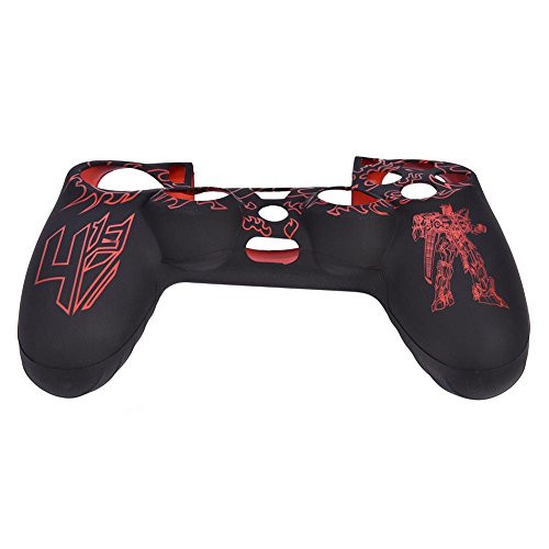 Funda de Silicona para PS4, Protector Funda Protectora de Silicona para Playstation 4 con diseño de transformadores(Rojo y Negro)
