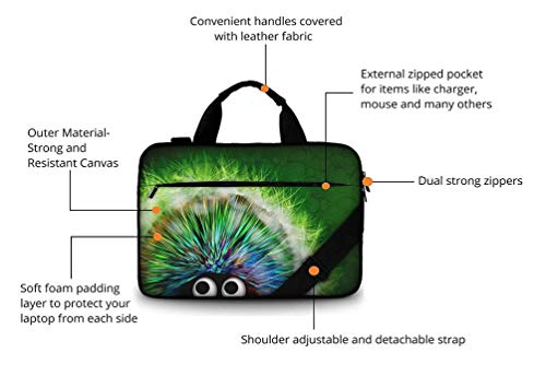 Funda para portátiles 15-15.6" Pulgadas Funda de Lona con asa y Correa para portátiles DELL HP Macbook Apple Samsung Toshiba - DISEÑOS Diferentes - (Poland)