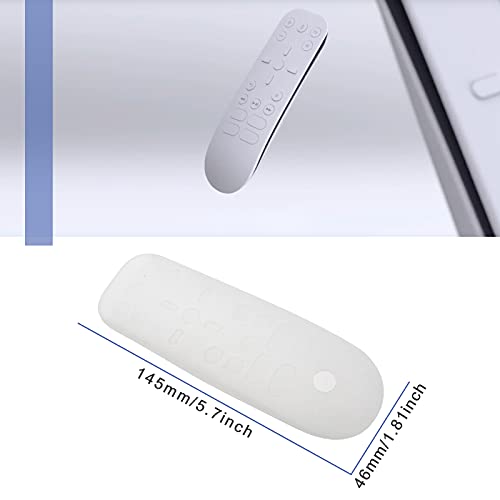 Funda protectora de silicona antideslizante a prueba de polvo suave transparente blanco compatible con Sony PS5 Media Control remoto