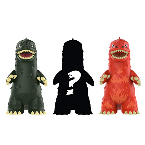 Funko Godzilla Mystery Minis 23361 - Juego de 3 Unidades de Vinilo Godzilla (3 Unidades), Color Rojo, Verde y Misterioso