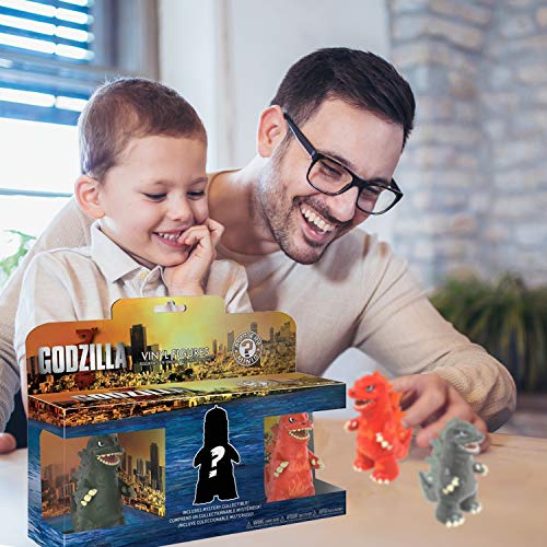 Funko Godzilla Mystery Minis 23361 - Juego de 3 Unidades de Vinilo Godzilla (3 Unidades), Color Rojo, Verde y Misterioso