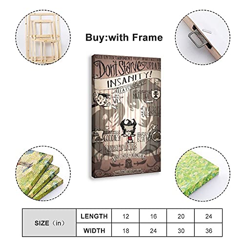 Game Don't Starve 2 Póster de lona para dormitorio, decoración deportiva, paisaje, oficina, habitación, marco de regalo, 60 x 90 cm