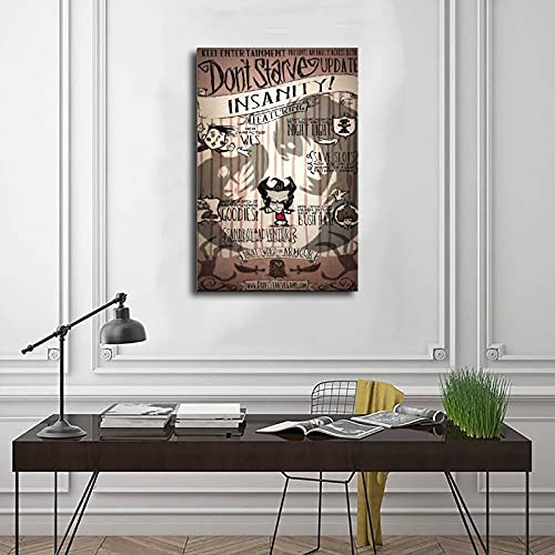 Game Don't Starve 2 Póster de lona para dormitorio, decoración deportiva, paisaje, oficina, habitación, marco de regalo, 60 x 90 cm