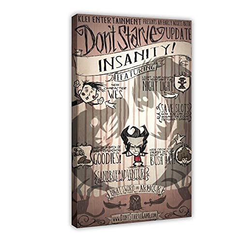 Game Don't Starve 2 Póster de lona para dormitorio, decoración deportiva, paisaje, oficina, habitación, marco de regalo, 60 x 90 cm